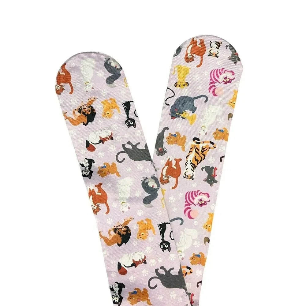 Disney Parks WMNS Socks Pink Cats Marie Simba Cheshire Aristocats Oliver Lucifer